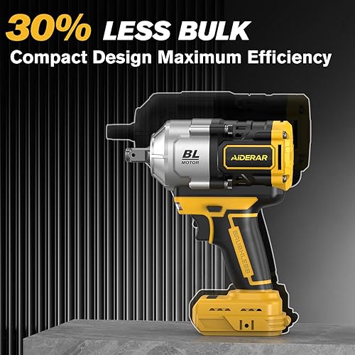 Miniatura 3 de 20V Cordless Impact Wrench for DeWalt Battery, 1500Nm (1106 Ft-Lbs) 1/2" Brushless Impact Gun, 3-Speed High Torque Power Tool for Tire Removal,