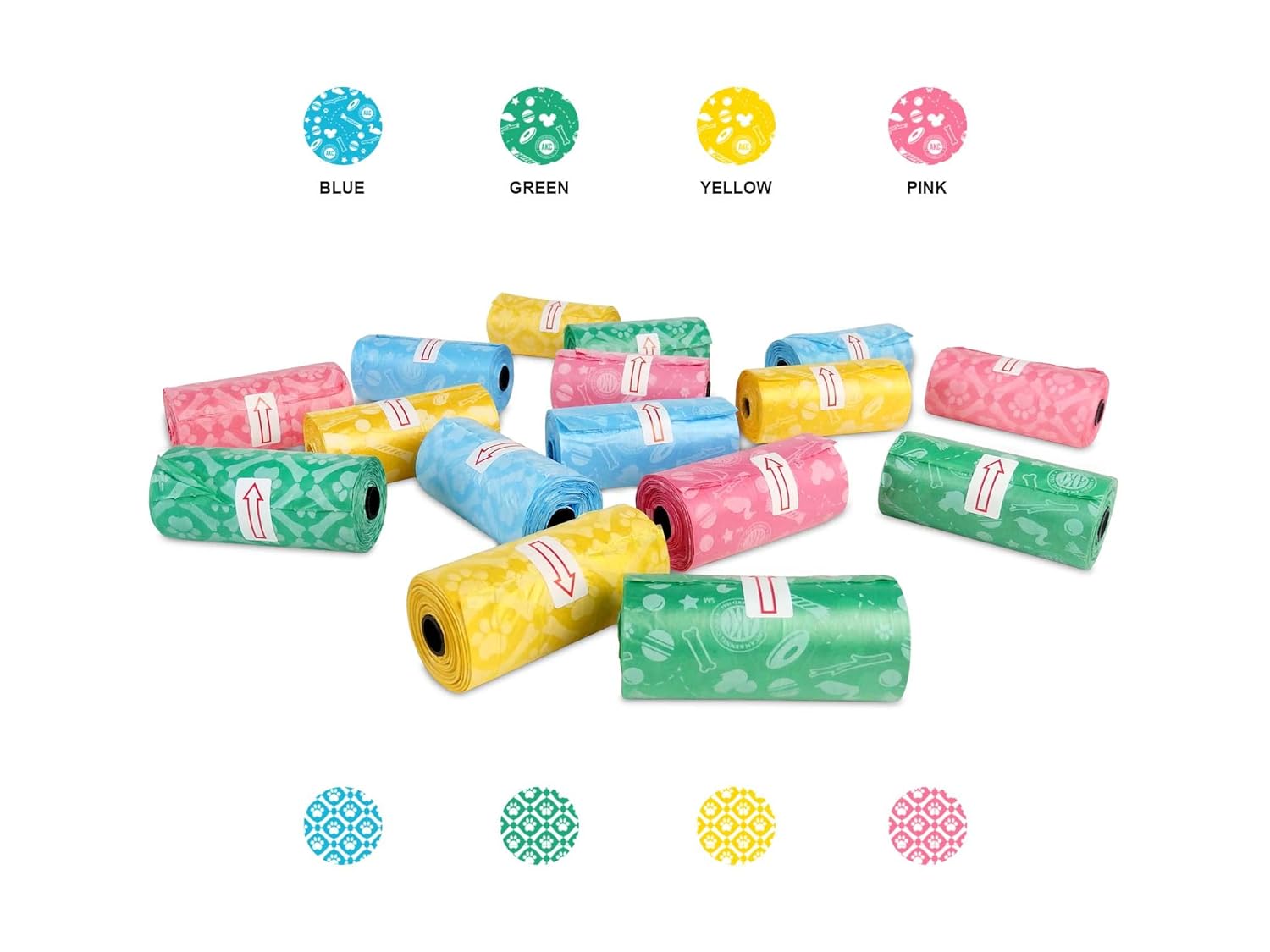 AKC Dog Poop Bags, 240 Bags 16 Rolls, Lavender Scent, Toy Print : Pet Supplies