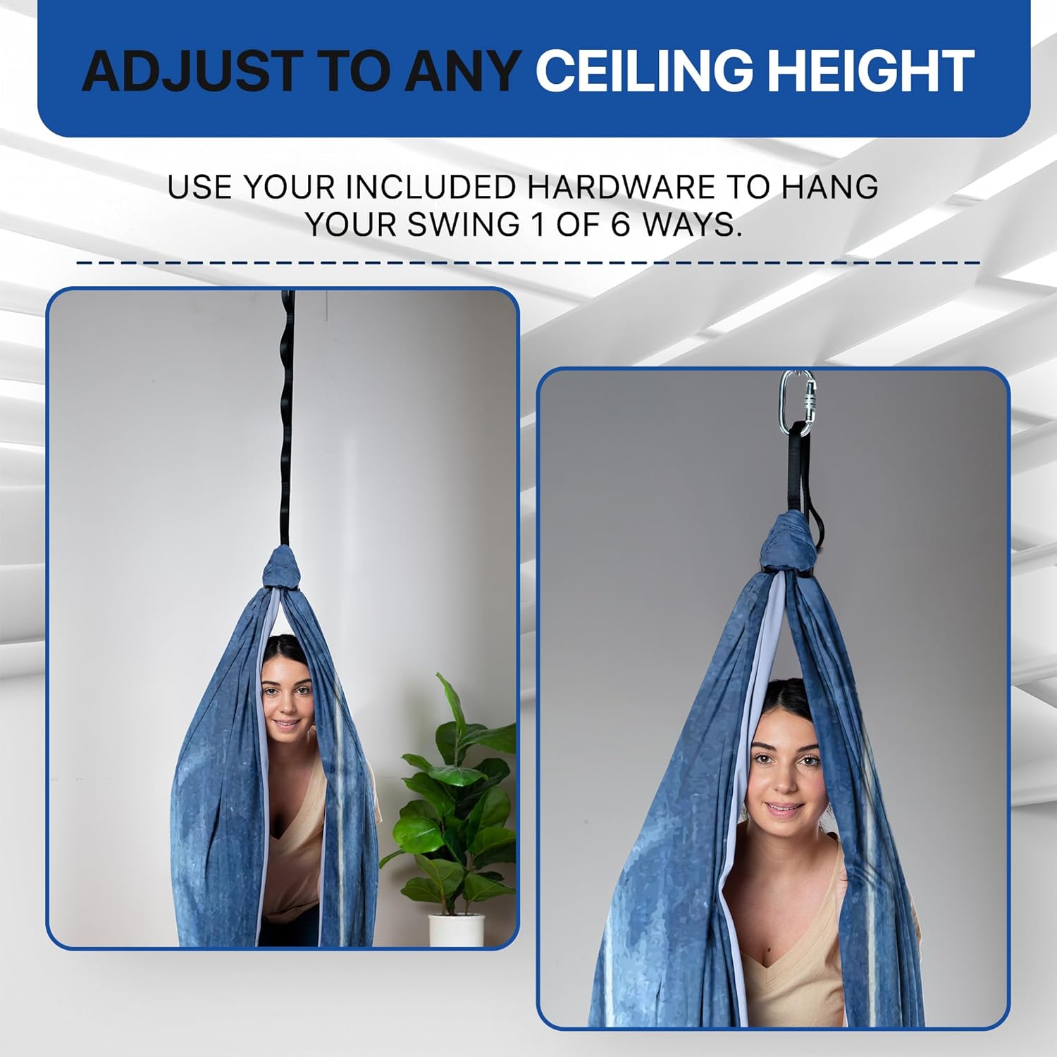 Indoor Sensory Swing for Kids or Outdoor – Holds 300lbs, Double-Layer, & 360° Swivel, Calming Compression Therapy Swing Hammock for Kids & Adults with All Hardware – Sensory-Motor Toys & Gifts