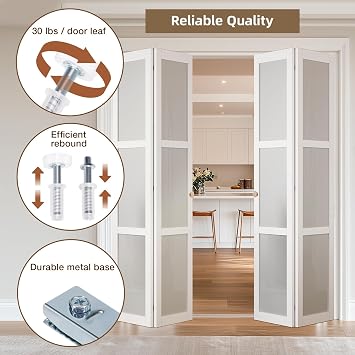 Bifold Door Hardware Kit, 48-Inch Bi-fold Closet Door Track Kit Bifold Closet Door Hardware Kit Folding Door Hardware Repair Replacement Tool Kit