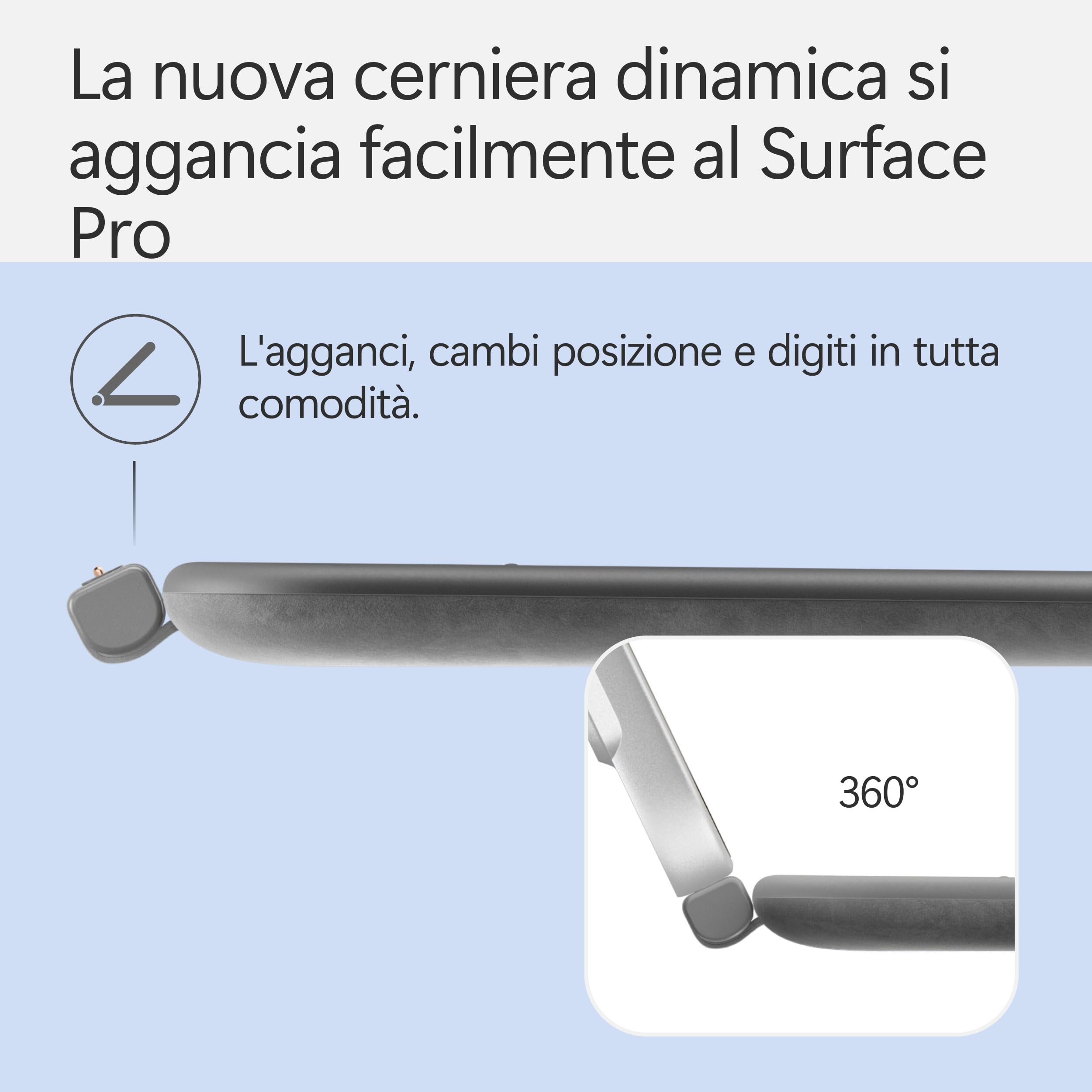 Microsoft Tastiera Surface Pro 12'' con Slim Pen | Compatibile con Surface Pro 12'' | Ardesia