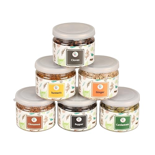 Miniatura 1 de Set de especias (6 especias esenciales)  Cardamomo, canela, clavo, jengibre, pimienta, cúrcuma  Set de regalo perfecto para especias  por Yogi's Gift