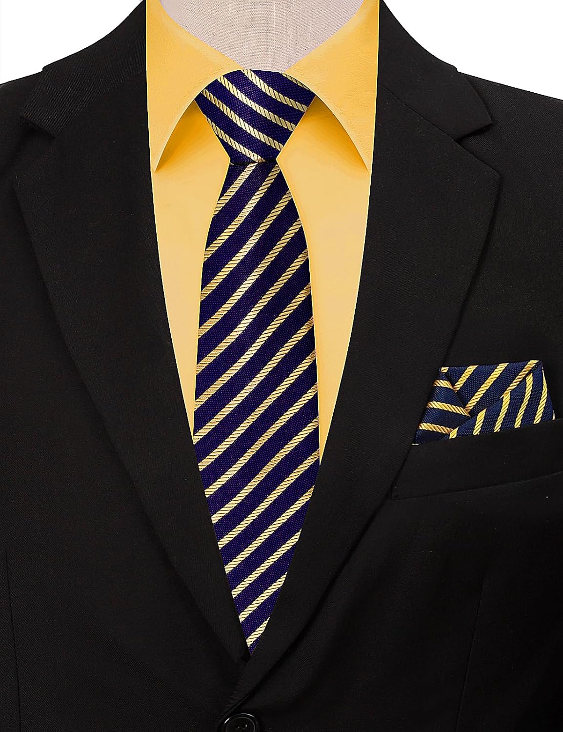 Men's Dress Shirt with Matching Tie and Handkerchief Set, S-4XL