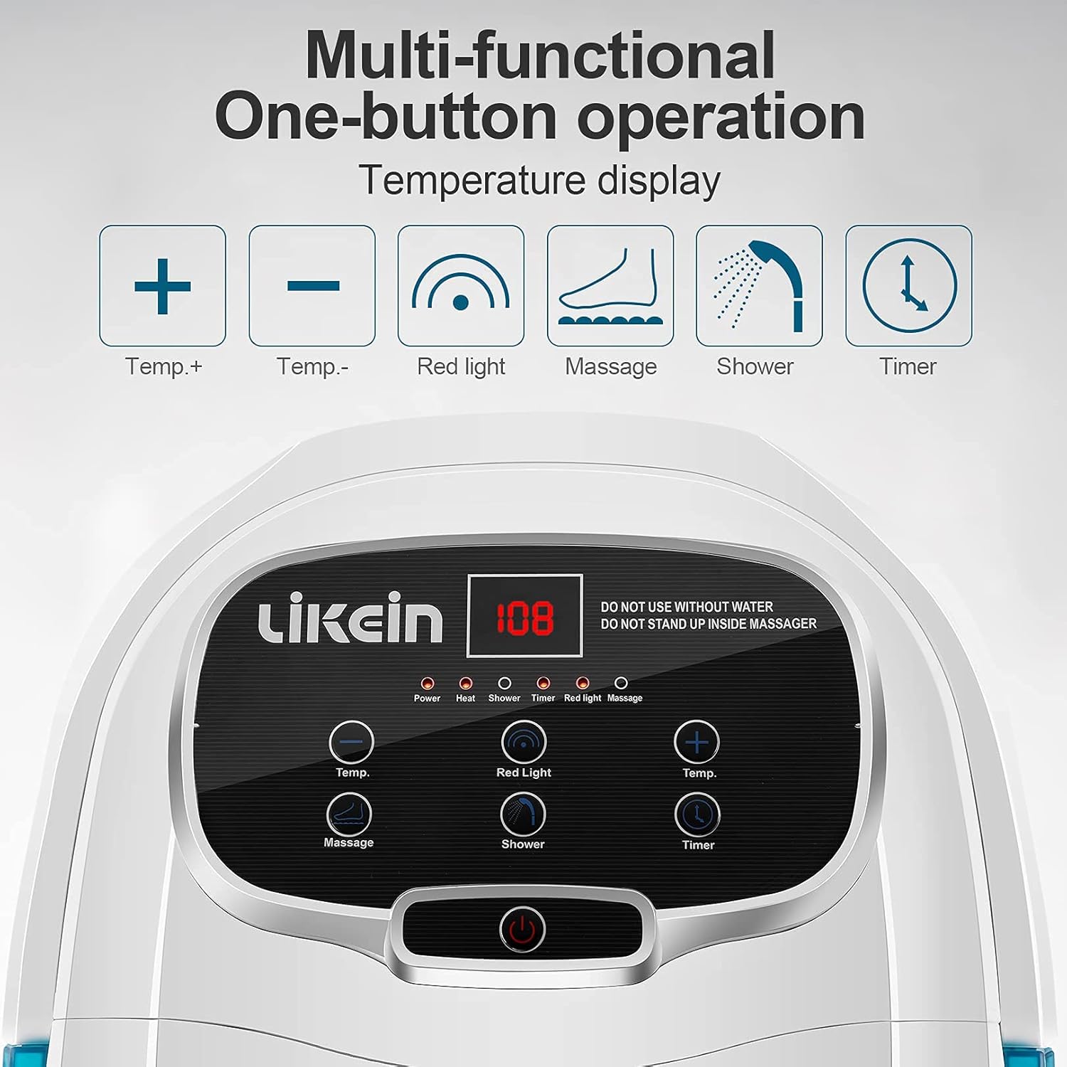 Foot Spa with Heat and Massage and Jets, Foot Bath Spa with Heat and Massage, Removable Motorized Rollers, Adjustable Waterfall Shower Instead of Bubbles, Relieve Feet Muscle Pain : Health & Household