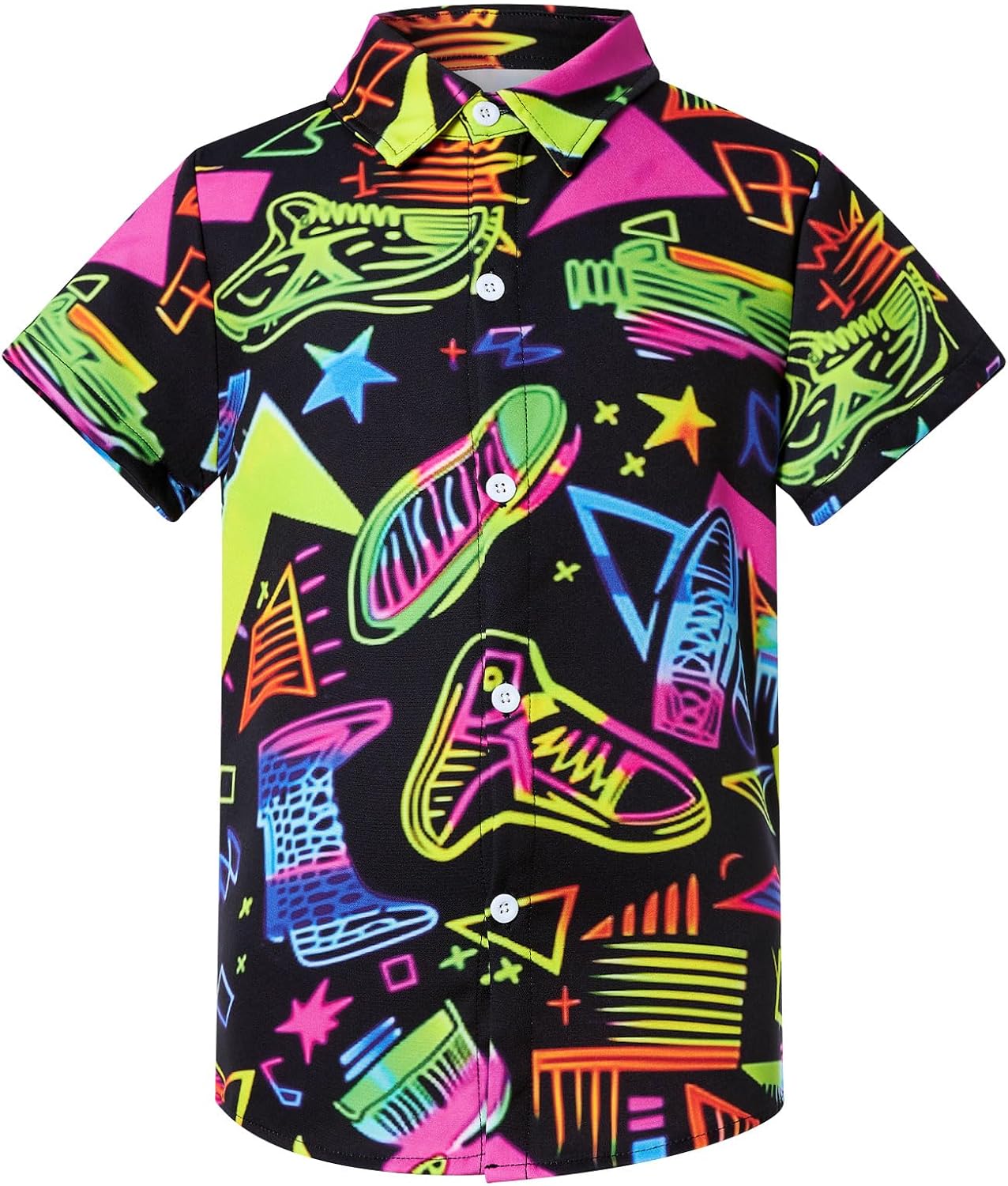 2-10T Boys Novelty Hawaiian Short Sleeve Button Down Dress Shirt