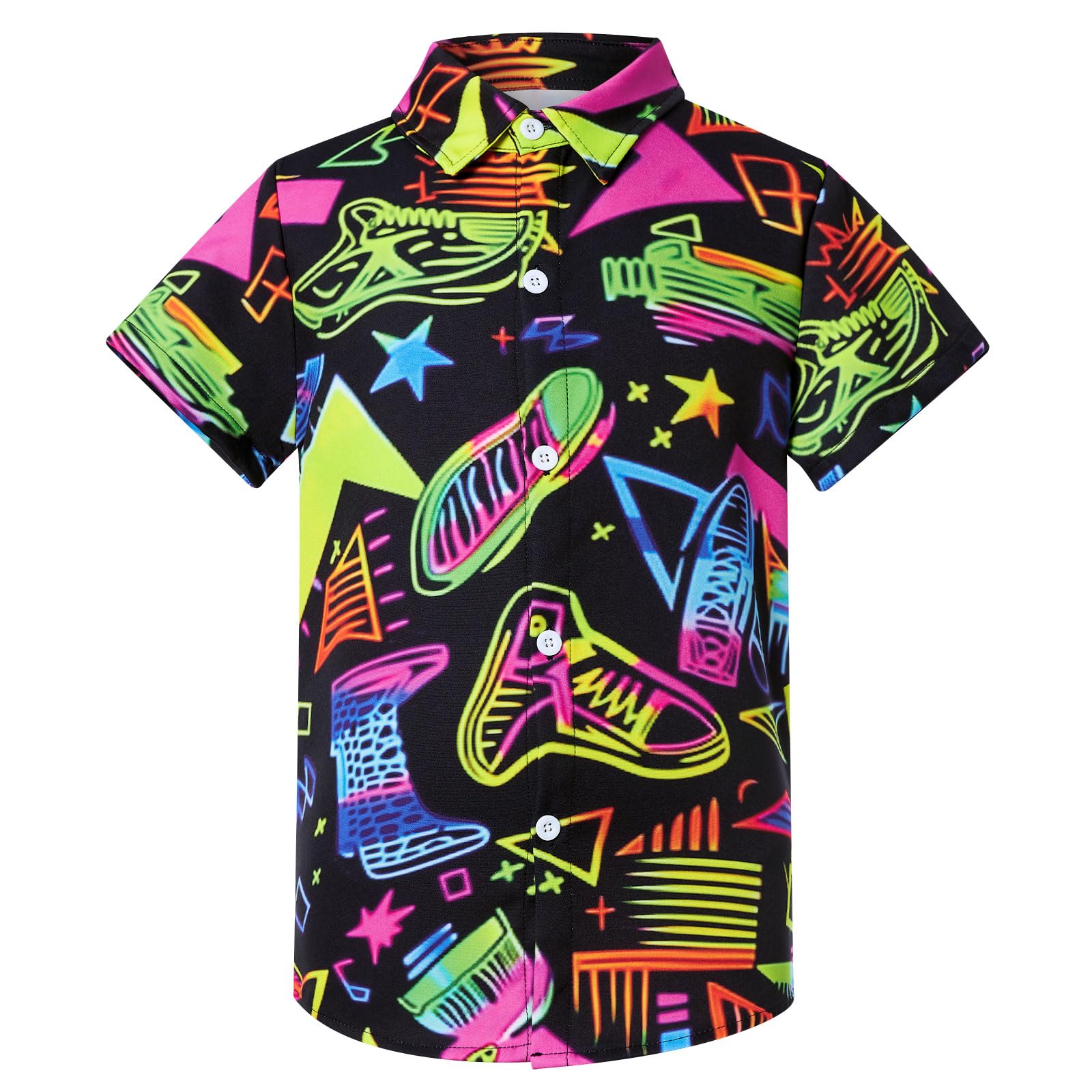 2-10T Boys Novelty Hawaiian Short Sleeve Button Down Dress Shirt