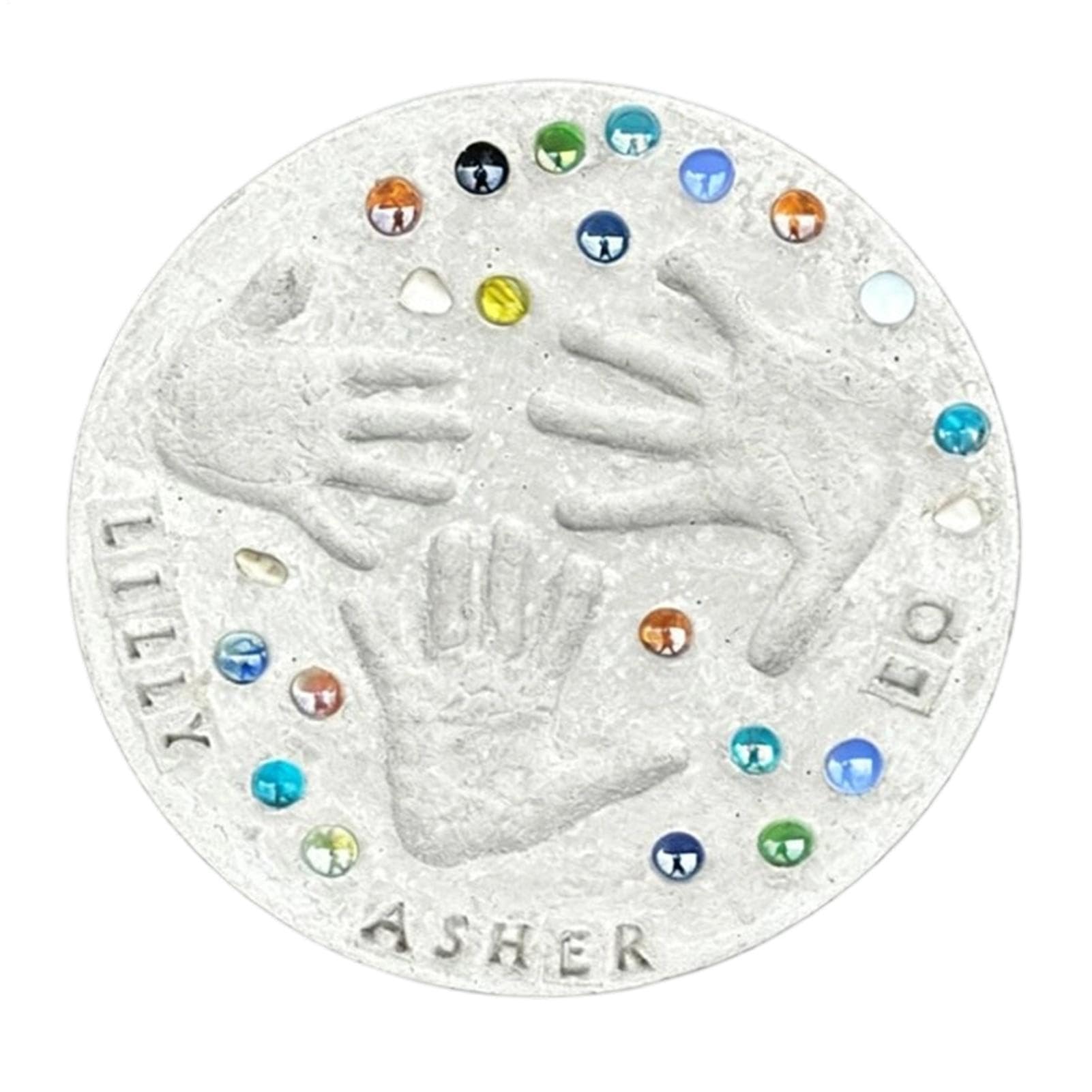 Stepping Stone Kit | 12/14 Inches Cement Stepping Stone Kit | Garden Stones Handprint Kits DIY Family Keepsake Art Gift for Kids, Mom | Includes 1 Mod, 26 Letter Stamps & Colored Stones