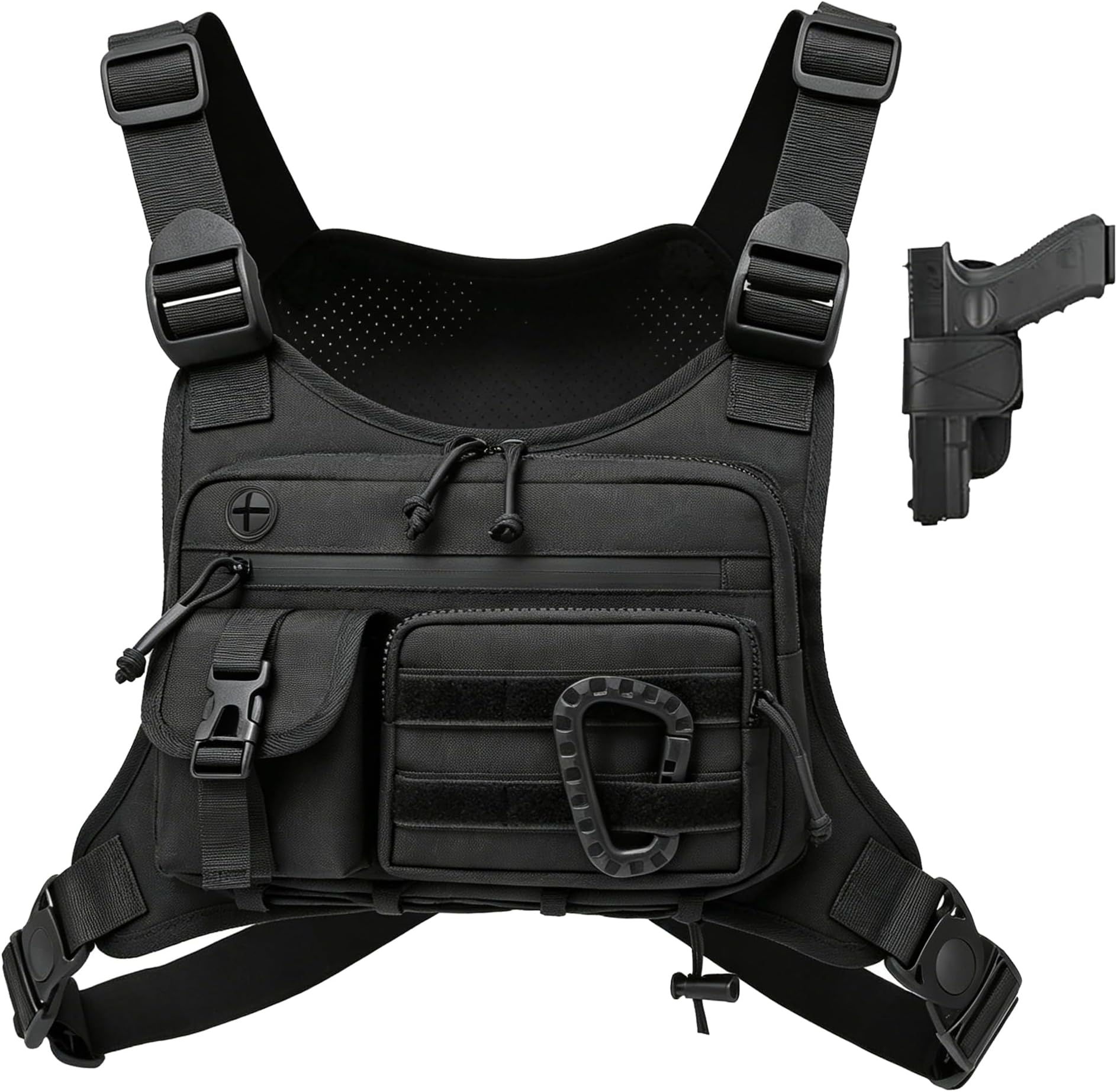 Muserise Outdoor Chest Bag For Men and Women, Tactical Vest For Running, Cycling, EDC Chest Pack Rig For Sports and Workouts