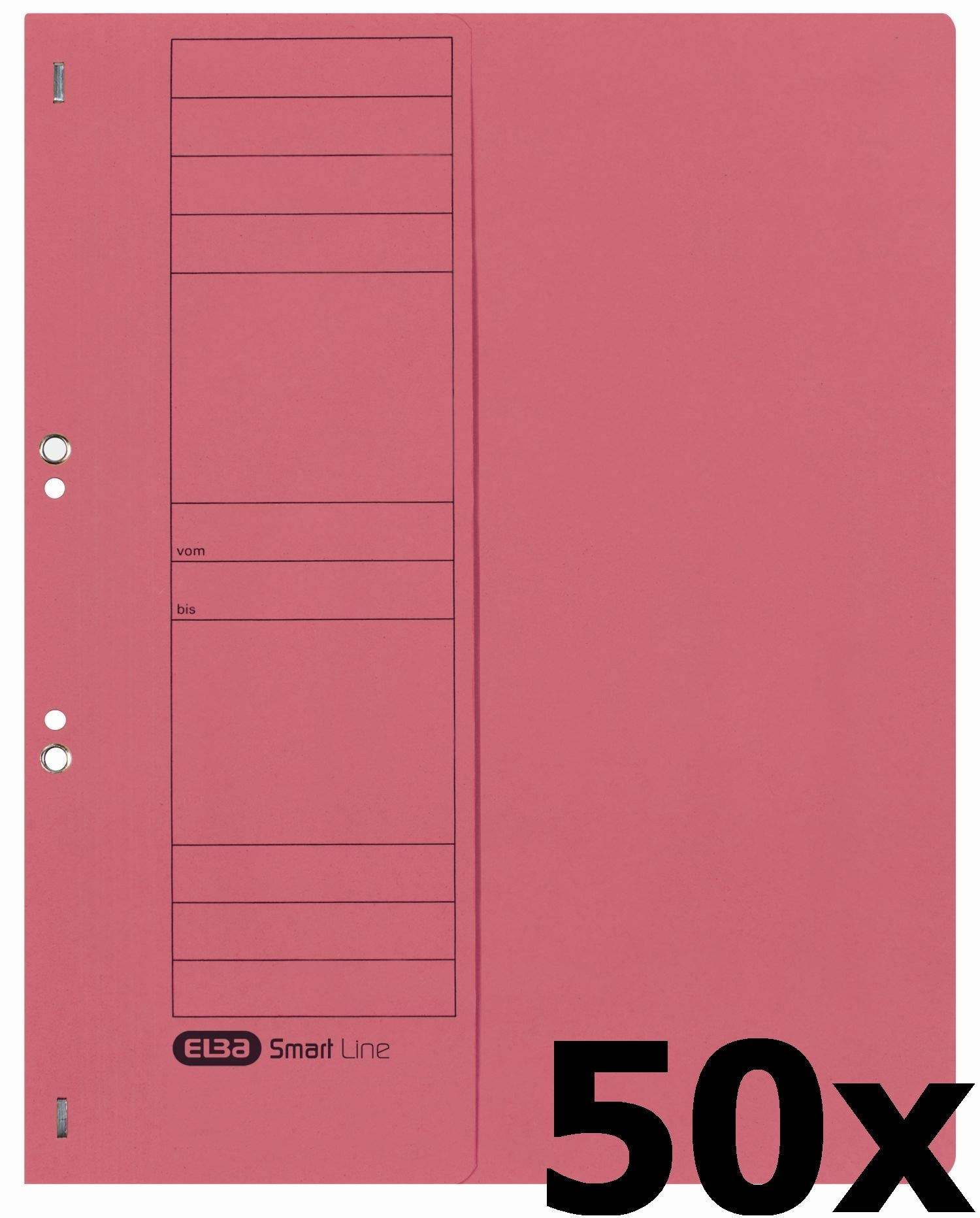 Elba 21421RO Lot de 50 chemises à oeillets en carton manille pour classement administratif avec demi-rabat sur la face avant 250 g/m² Rouge A4 Capacité 200 feuilles