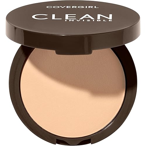 Covergirl Clean Invisible Pressed Powder, Lightweight, Breathable, Vegan Formula, Classic Ivory 110, 0.38oz