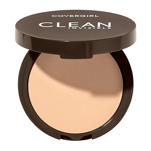 Covergirl Polvo prensado invisible limpio, ligero, transpirable, fórmula vegana, marfil clásico 110, 0.38 onzas