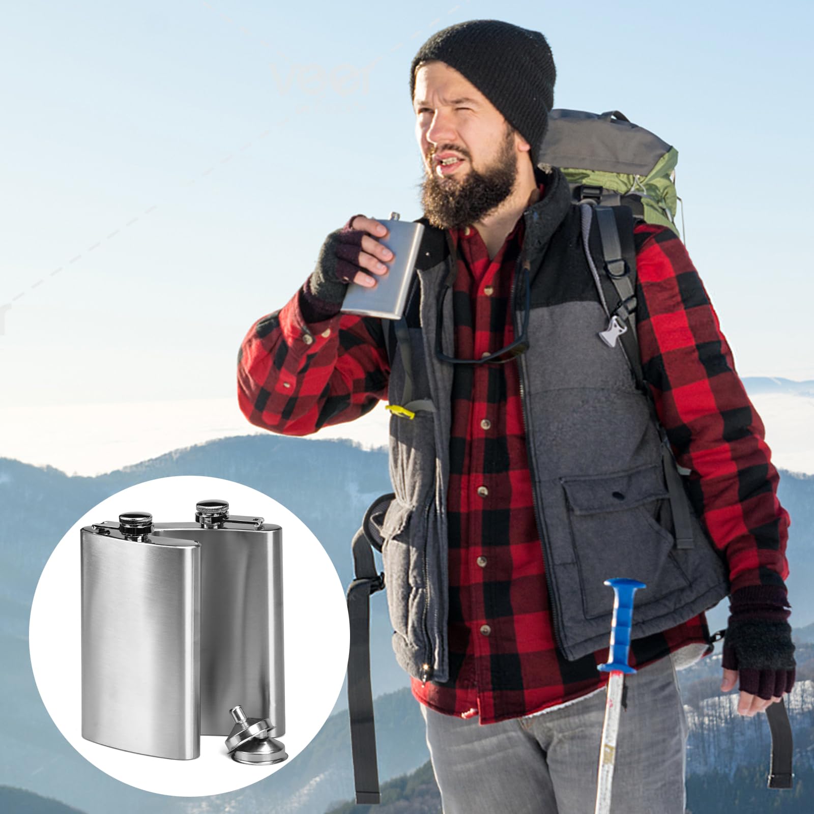 Flasque à Boire Anpro Flasque Alcool 10 Oz / 285 ML Hip Flask Flasque De Whisky Argent Gourde Plate Flasque à Boire Anpro Flasque Alcool 10 Oz / 285 ML Hip Flask Flasque De Whisky Argent Gourde Plate
