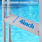 3 Step Removable Dock Ladder - 350 LBS Load Weight Capacity, Aluminum Pontoon Boat Ladder with 4 in Wide Non-Slip Pedal, Ideal for Lake, Swimming Pool, Marine Boarding