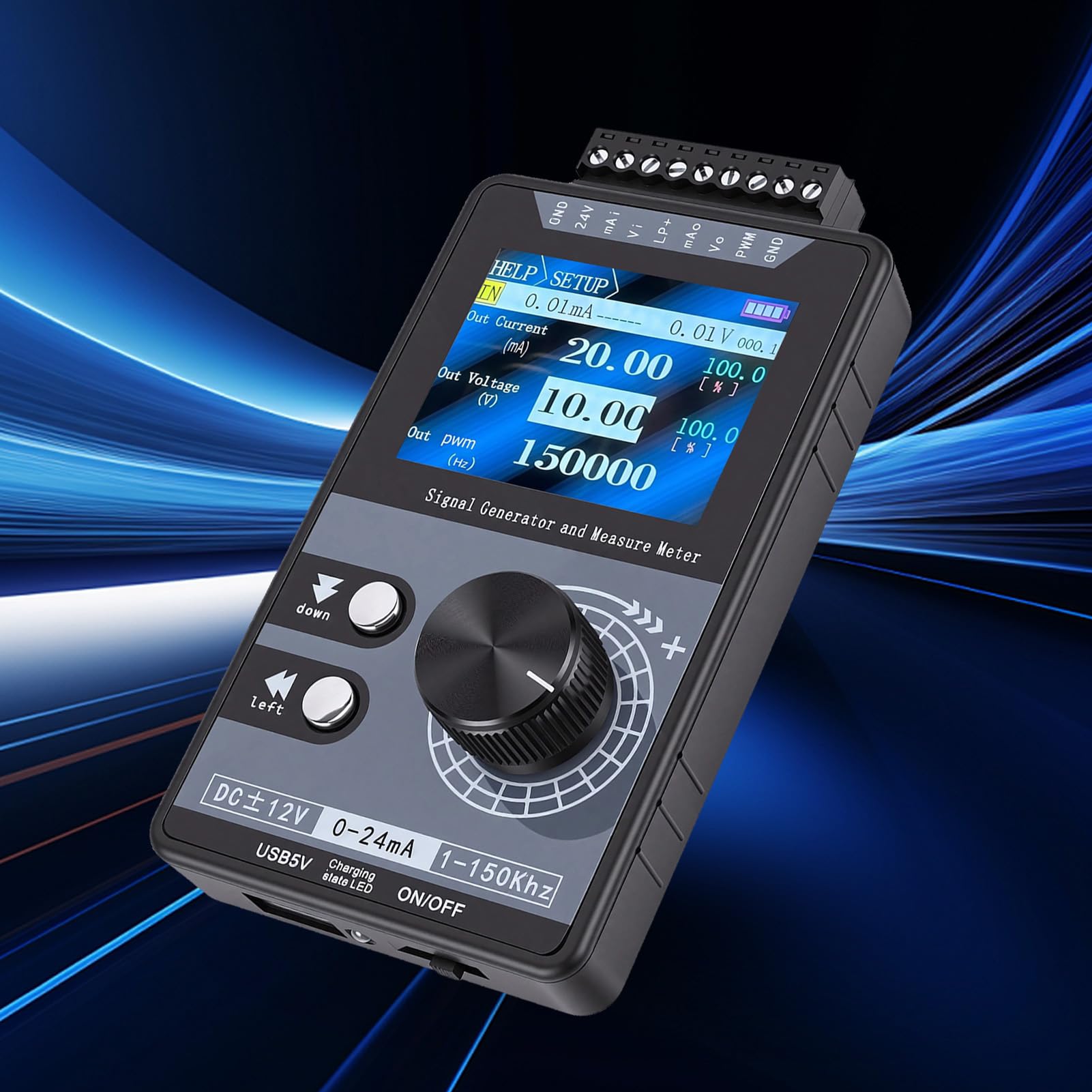 Simulador de Corriente y Voltaje DC 4-20mA con Salida PWM, ±12V