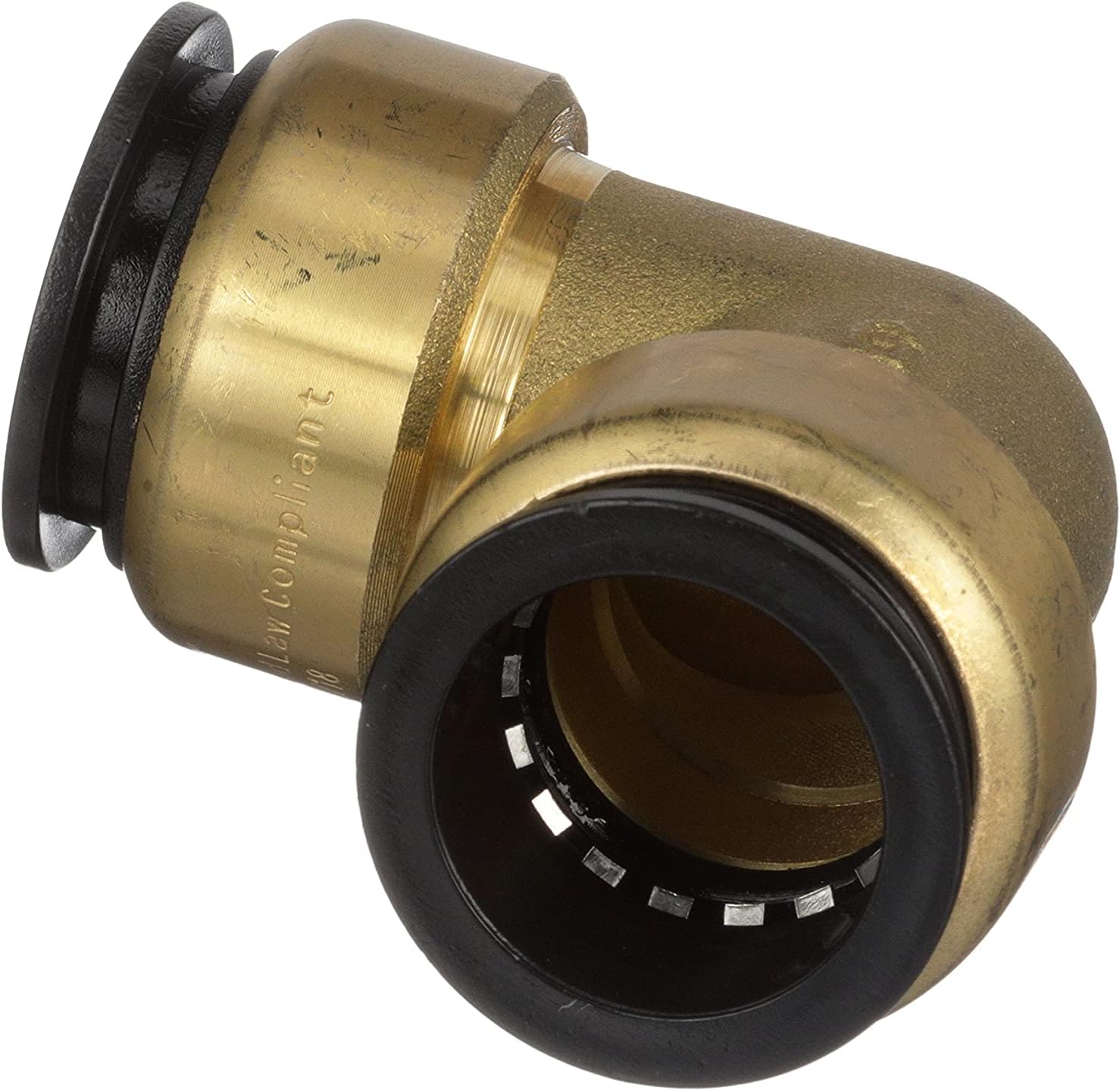 Watts LF4717-18 AquaLock Brass Series, 1" CTS x 1" CTS Lead-Free Brass Union Elbow Connector, O-Ring, Quick Push-to-Connect Design, Tool-Free Installation