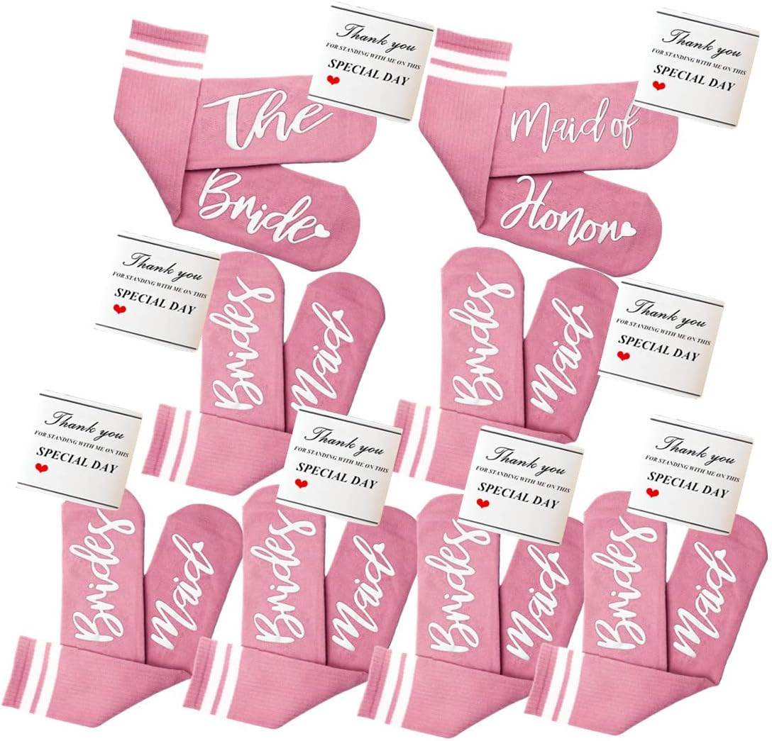 WIFFGO Bridesmaid Gifts For Women Her Bachelorette Party Favors Engagement Fuzzy Socks Cute Bride Socks Wedding Gifts