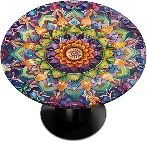 Vista 9 de Cardinal Bird - Mantel redondo ajustable con borde elástico de 36 a 42 pulgadas, mantel redondo elástico, impermeable, lavable, mantel circular