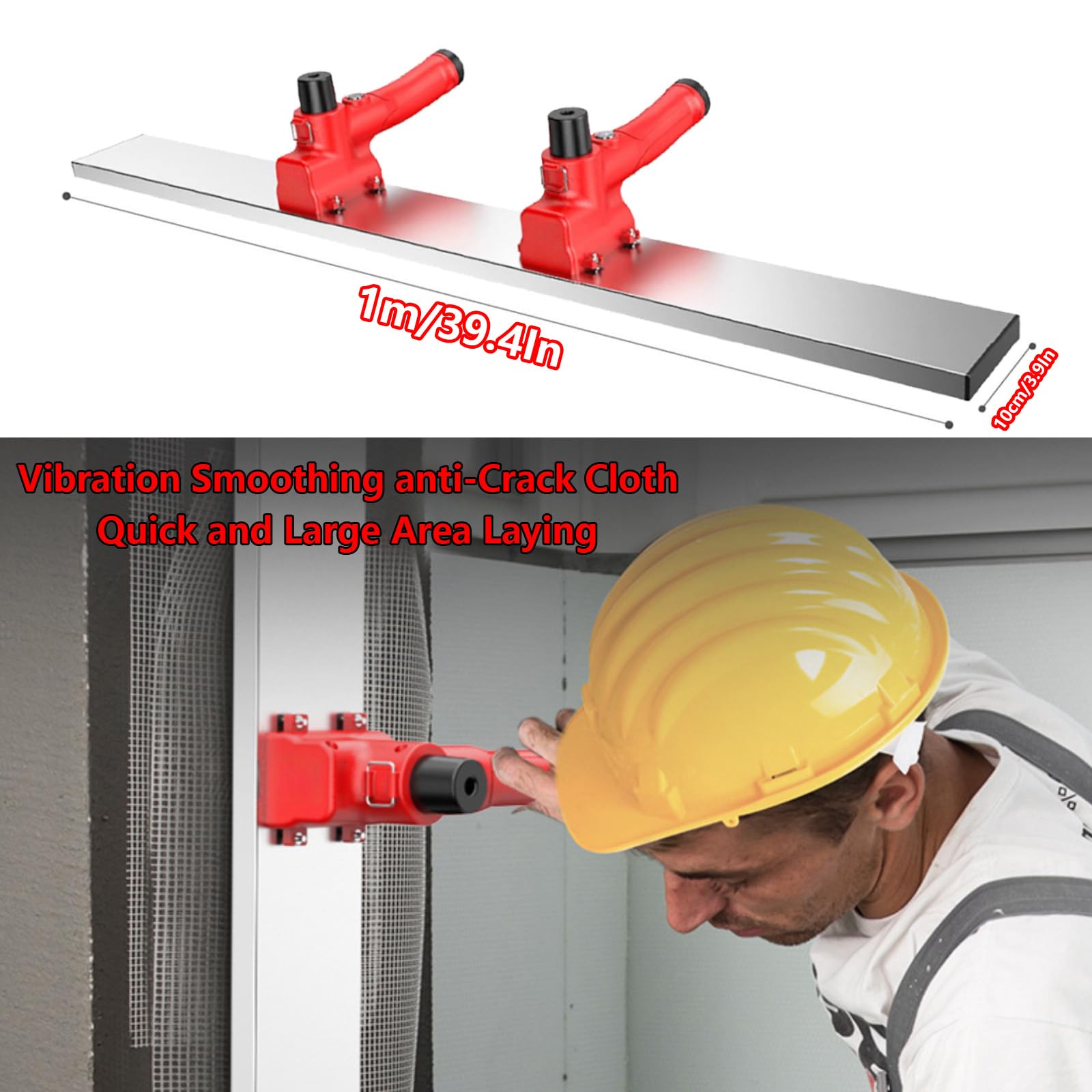 Herramienta para solado de hormigón, flotador de acabado vibratorio de alta eficiencia, 12000 RPM, arranque con un botón, panel de acero inoxidable, 3.3 pies de longitud