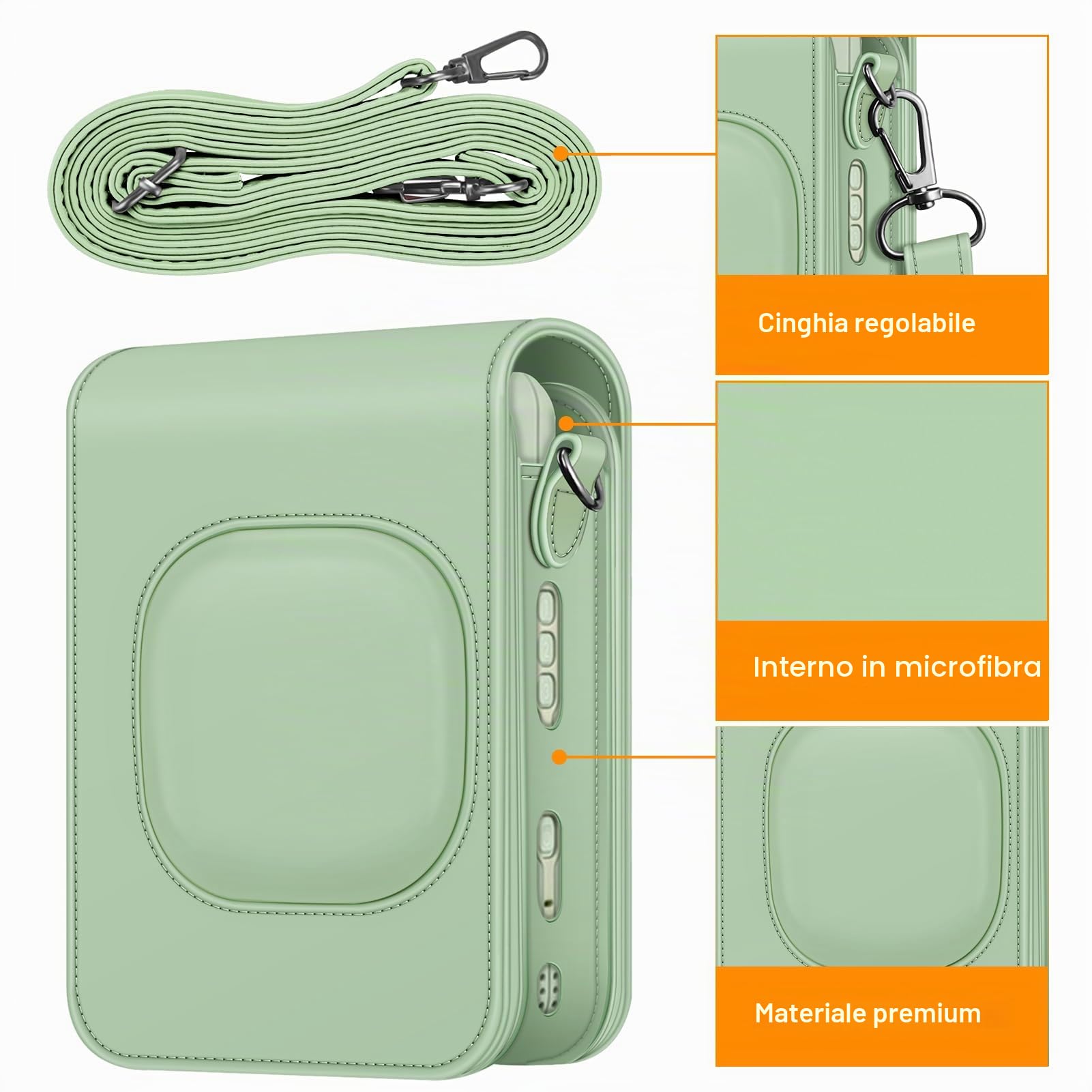 FINTIE Custodia per Fujifilm Instax Mini LiPlay - PU Protettiva Borsa con Cinturino Regolabile per Fujifilm Instax Mini LiPlay Fotocamera Ibrida Istantanea,