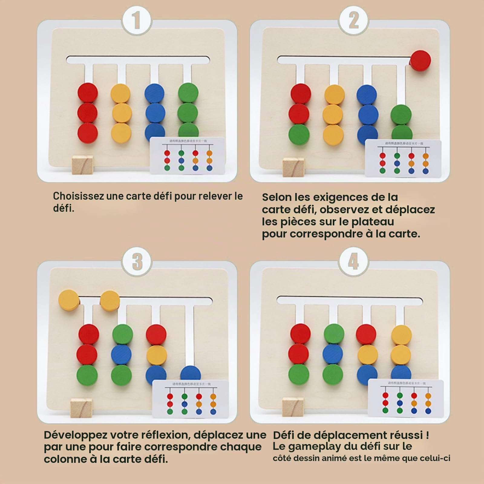 Jeu de Mémoire en Bois pour Seniors, 12 Cartes pour l'Entraînement Cérébral, Activité de Stimulation Cognitive pour Personnes Agées, Prise en Main Facile