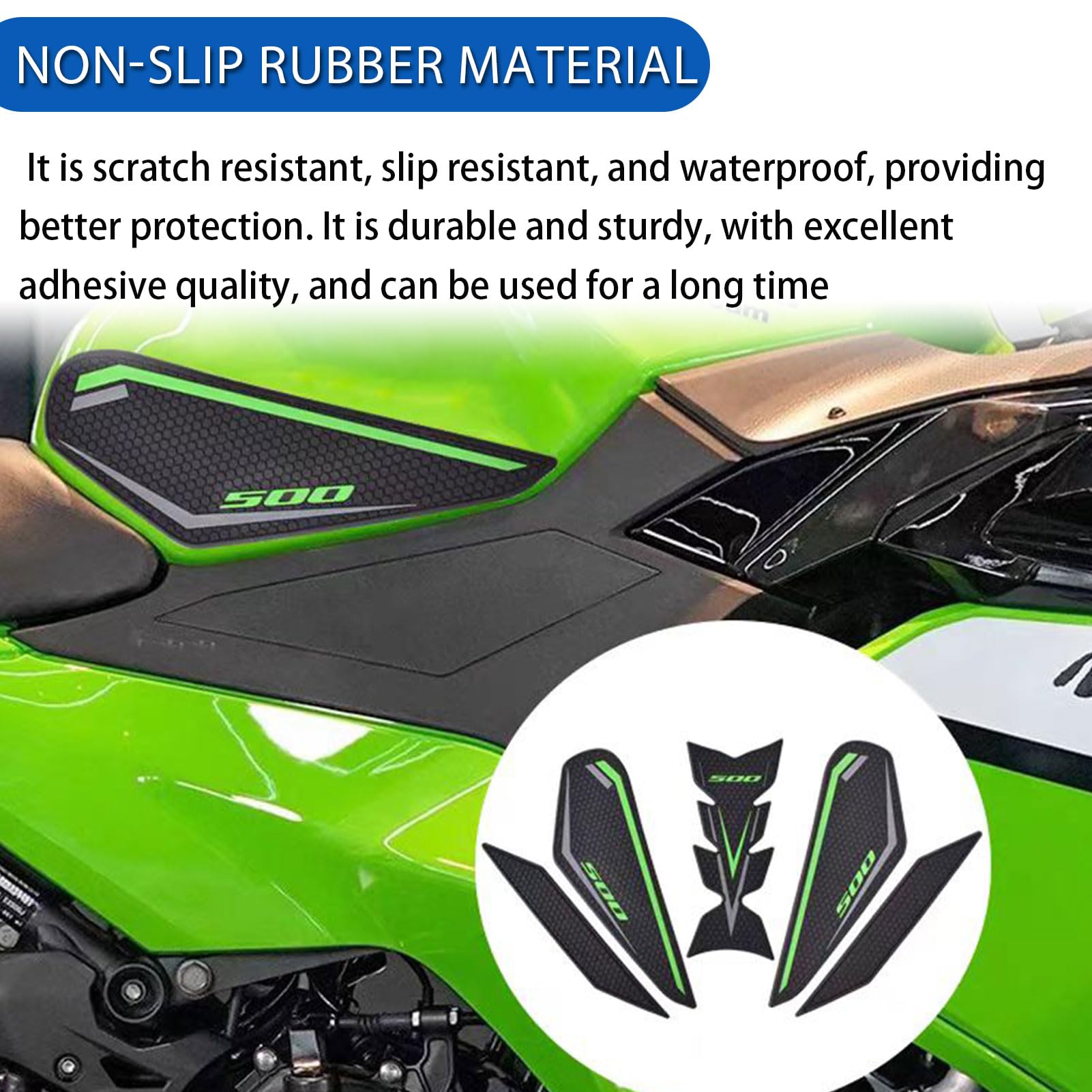 Protezioni Laterali In Gomma Per Serbatoio Ninja 500 E Z500 SE 2024-2026 – Antiscivolo E Antigraffio