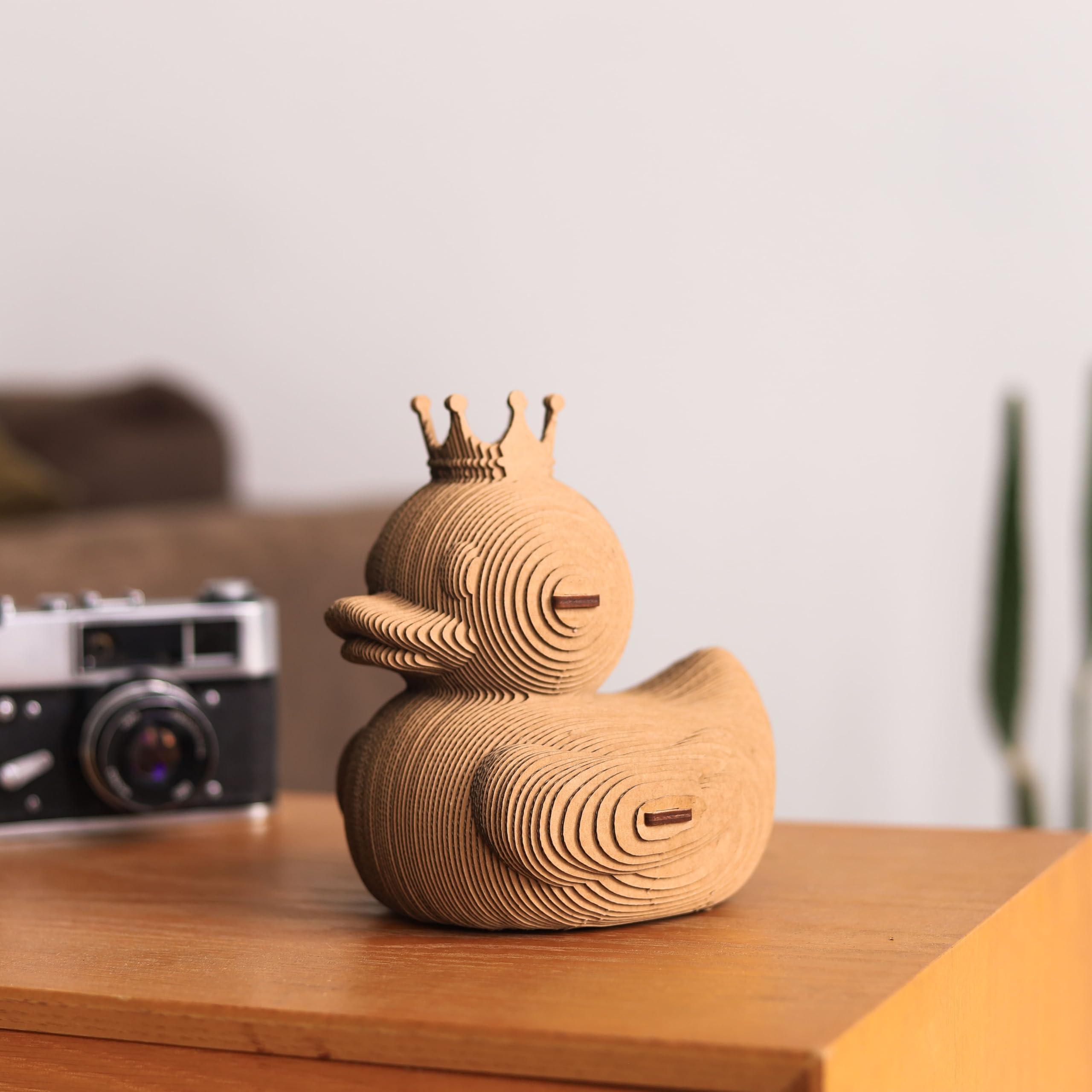 Canard Puzzle 3D en Carton – Maquette à Monter | 104 Pièces, 16 × 15 × 13 cm – Kit Sculpture DIY à Peindre, Matériaux Recyclés, Ados & Adultes, Idée Cadeau Déco