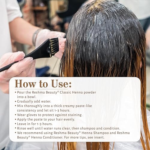 Miniatura 4 de Reshma Beauty Tinte clásico para el cabello de henna  100% natural, para cabello suave y brillante  Color de cabello de henna, cobertura de canas