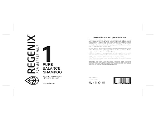 Miniatura 3 de Regenix Champú Pure Balance para cabello graso a normal, vigoriza el cuero cabelludo, limpia el cabello de contaminación, toxinas y residuos, libre