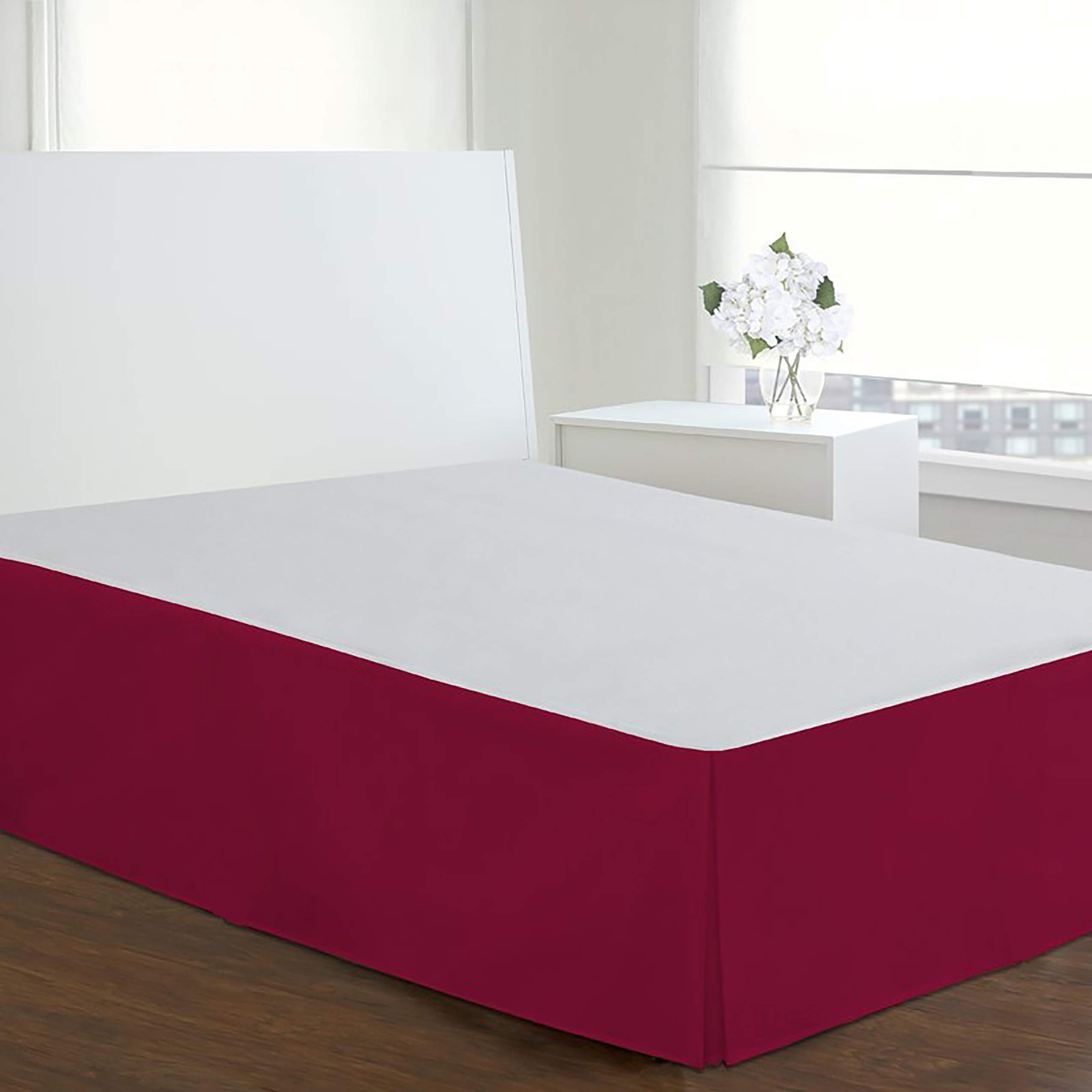 LUX Hotel Levinsohn Easy Care – 100% Microfiber 35,6 cm Bedskirt, Red, Twin/XL