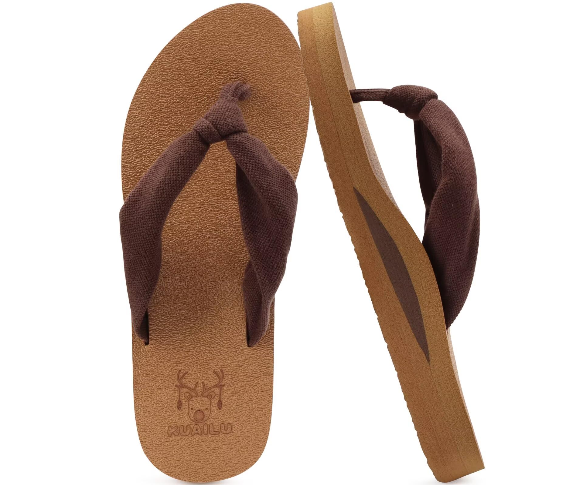 KuaiLu Infradito Donna Estive Comode Stoffa Righe Ciabatte Arch Support Spiaggia Piscina Sandali Mare Leggere Antiscivolo Gomma Suole