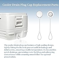 Vista 5 de Piezas de repuesto mejoradas para tapones de drenaje refrigerantes, compatibles con Igloo de 50 a 165 cuartos de galón, tapas roscadas con correa