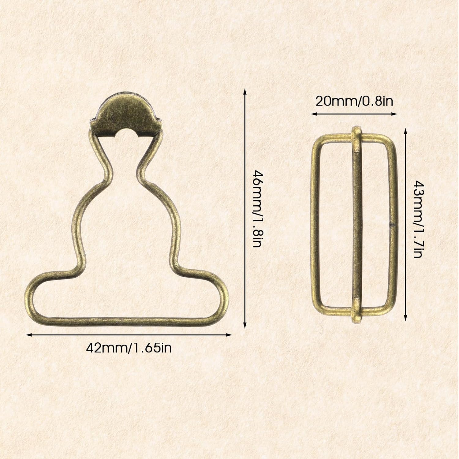 Yolev Metal Overalls Buckles Metal Overalls Buckles Replacement Bib Suspenders Clip Retro Suspender - Image 2