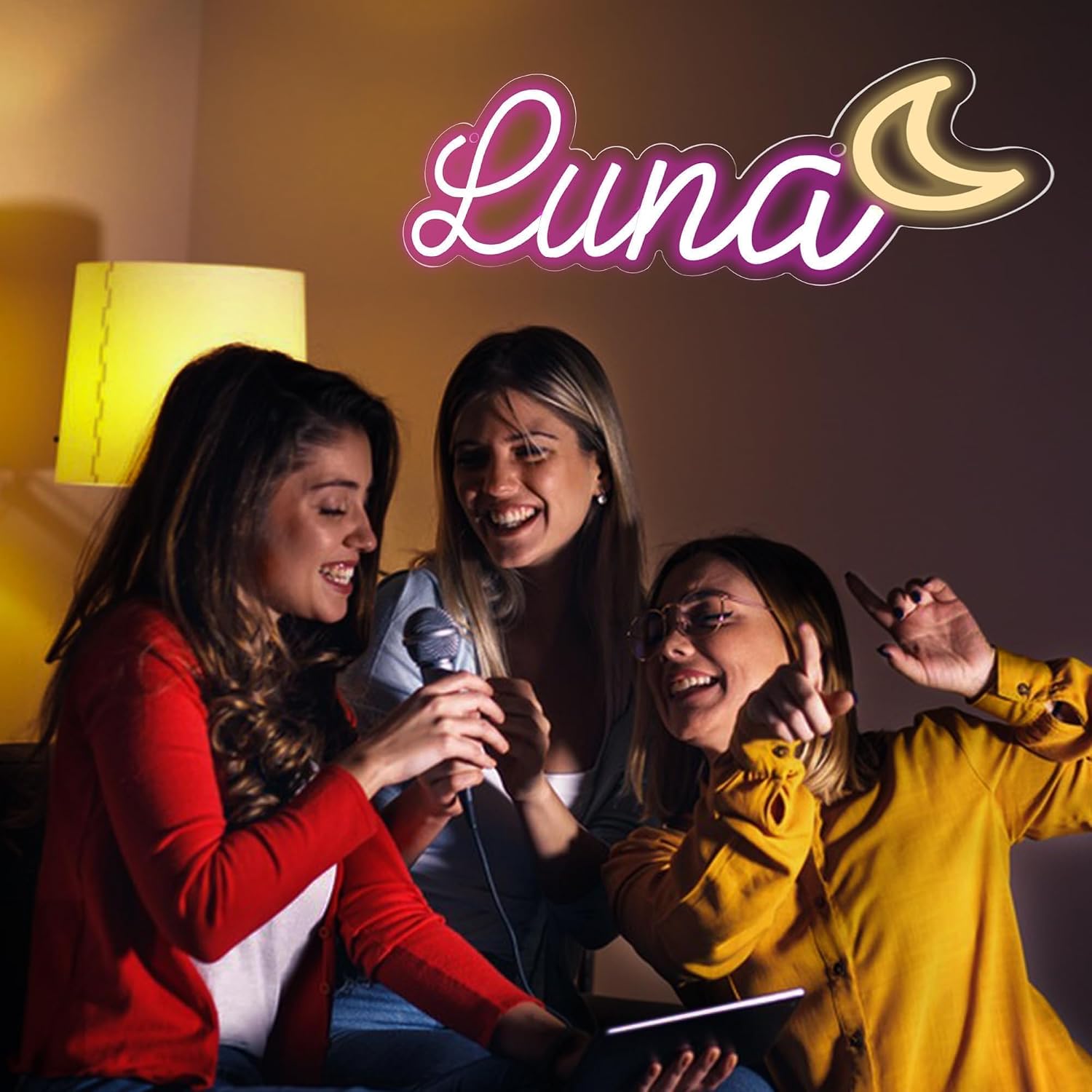 Luna Name Neon Sign,LED Name Neon Light for Kids Bedroom,Birthday Party Decoration,Neon Sign Customizable for Wall Decor,Perfect Choice for Girls,Size 14.2 * 5.5 inches(JTD0174)