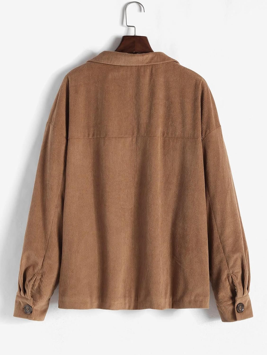 ZAFUL Women's Corduroy Loose Jacket Vintage Raglan Sleeve Casual Coat Hooded Windbreaker - Image 7