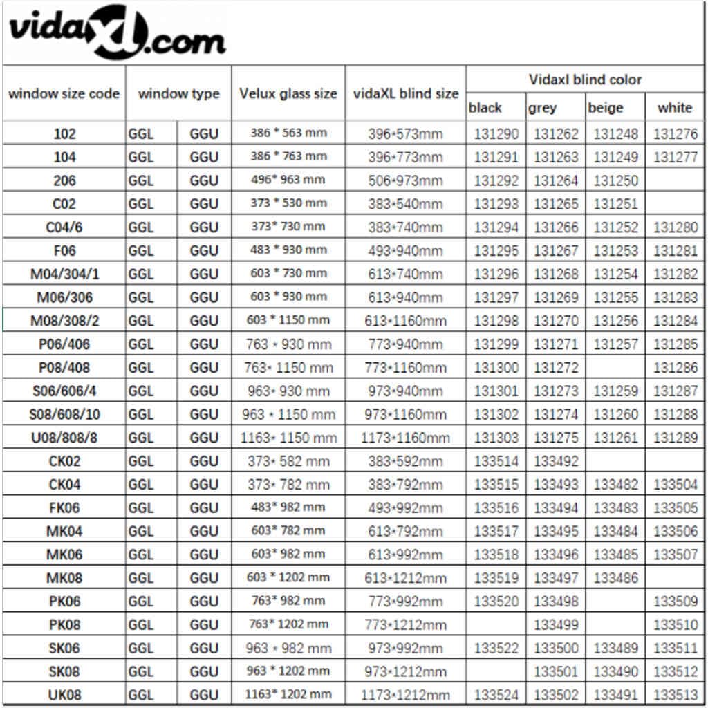 vidaXL Store Enrouleur Occultant Blanc S06/606 Fenêtre Toit Bureau