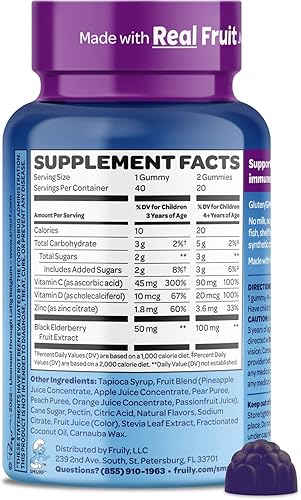 Miniatura 7 de The Smurfs Suplemento de apoyo inmunológico Vitaminas para niños con saúco zinc vitamina C y D para la defensa inmunológica  Hecho con fruta real en