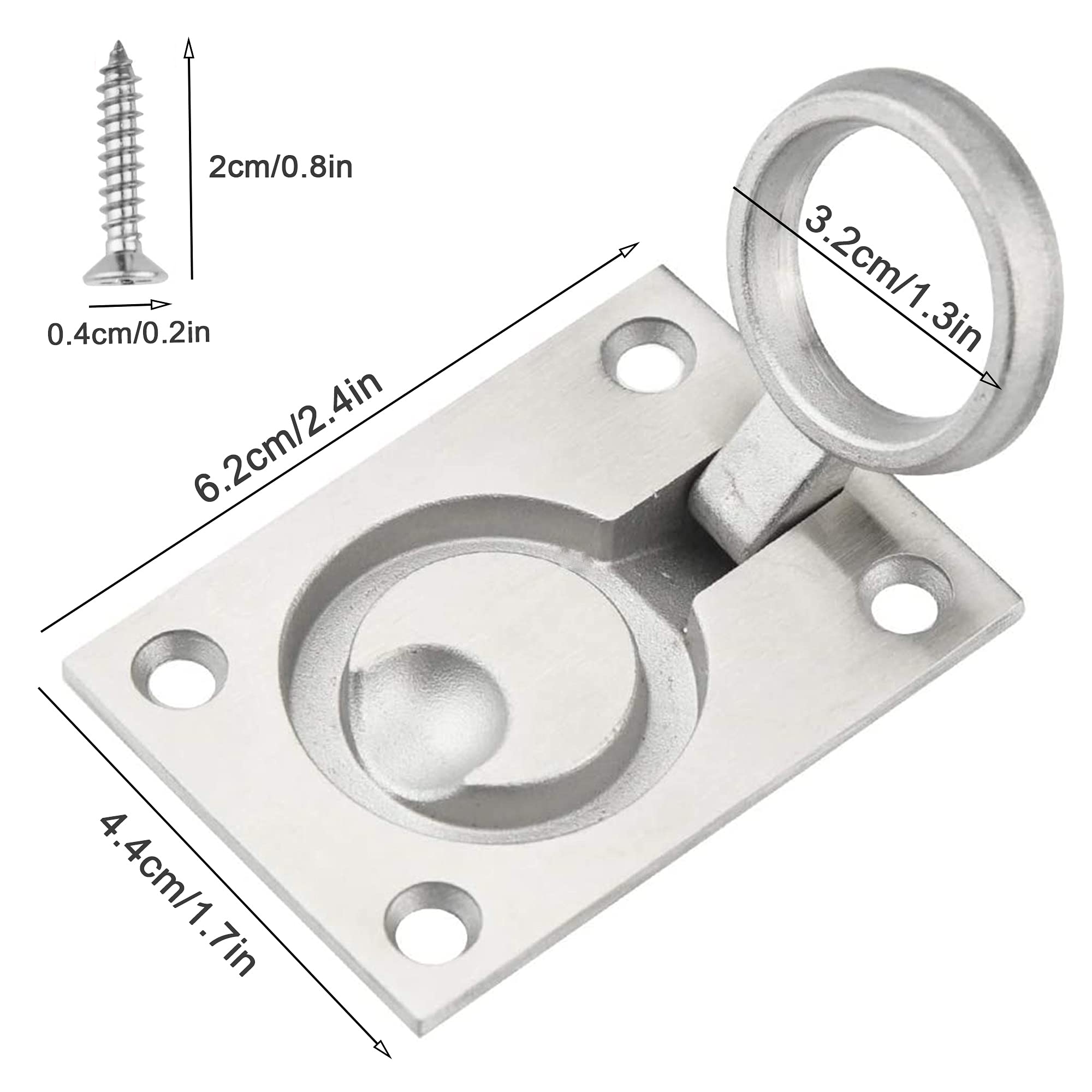 QUARKZMAN Maniglia Ad Anello Ad Incasso, 1,89 Pollici X 1,5