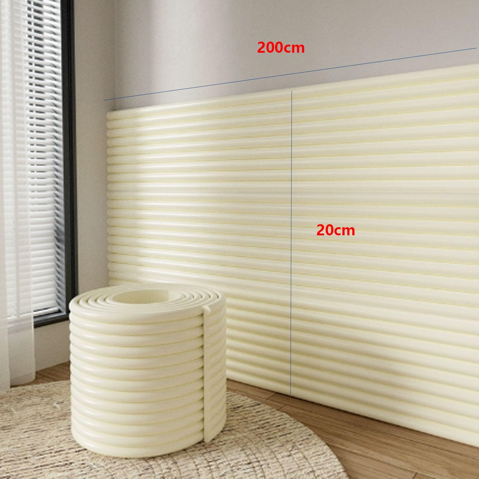 Eckenschutz Möbelschutz Eckenschutz Schaumstoff Selbstklebend, Mehrfarbig, 20 x 200 cm für Möbel, Tische & Kanten(Weiß)