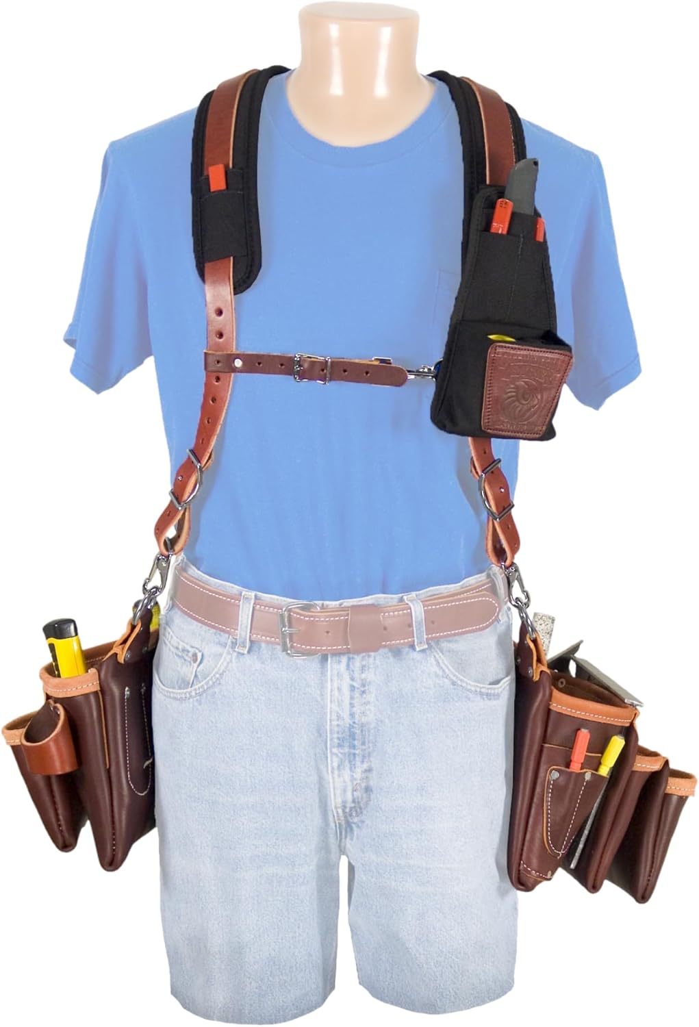Occidental Leather Stronghold Beltless 6 Bag Framer Suspension System - 25 Pockets & Tool Holders - One Size Fits Most - Made in USA