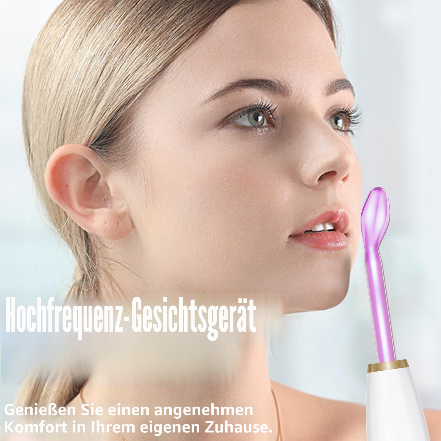TUMAKOU Hochfrequenzstab Gesicht Hautstraffung Faltenreduzierung Aknebehandlung Hauttherapiegerät 6 Argon Stab