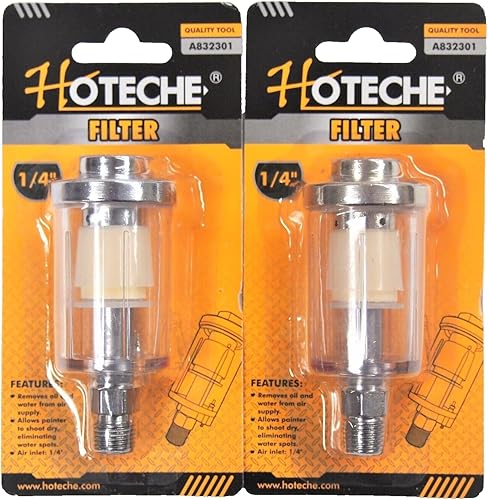 Lote de (2) herramientas de aire en línea separador de aceite y agua con filtro de aire