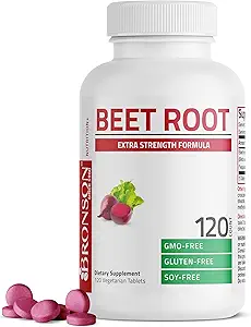 Bronson Beet Root Extra Strength, Non-GMO, 120 Vegetarian Tablets