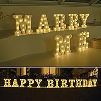 Vista 4 de Foaky LED Letter Lights Sign Marquee Light Up Letters Sign for Night Light Wedding/Birthday Party Battery Powered Christmas Lamp Home Bar