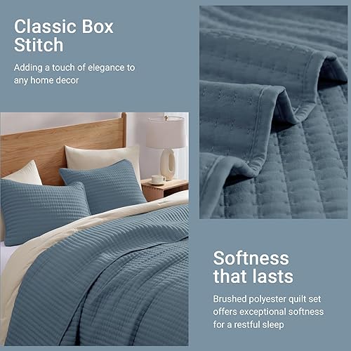 Miniatura 145 de WRENSONGE - Juego de edredón blanco tamaño queen de 3 piezas, colcha ligera para todas las estaciones del verano, juego de ropa de cama suave con 2