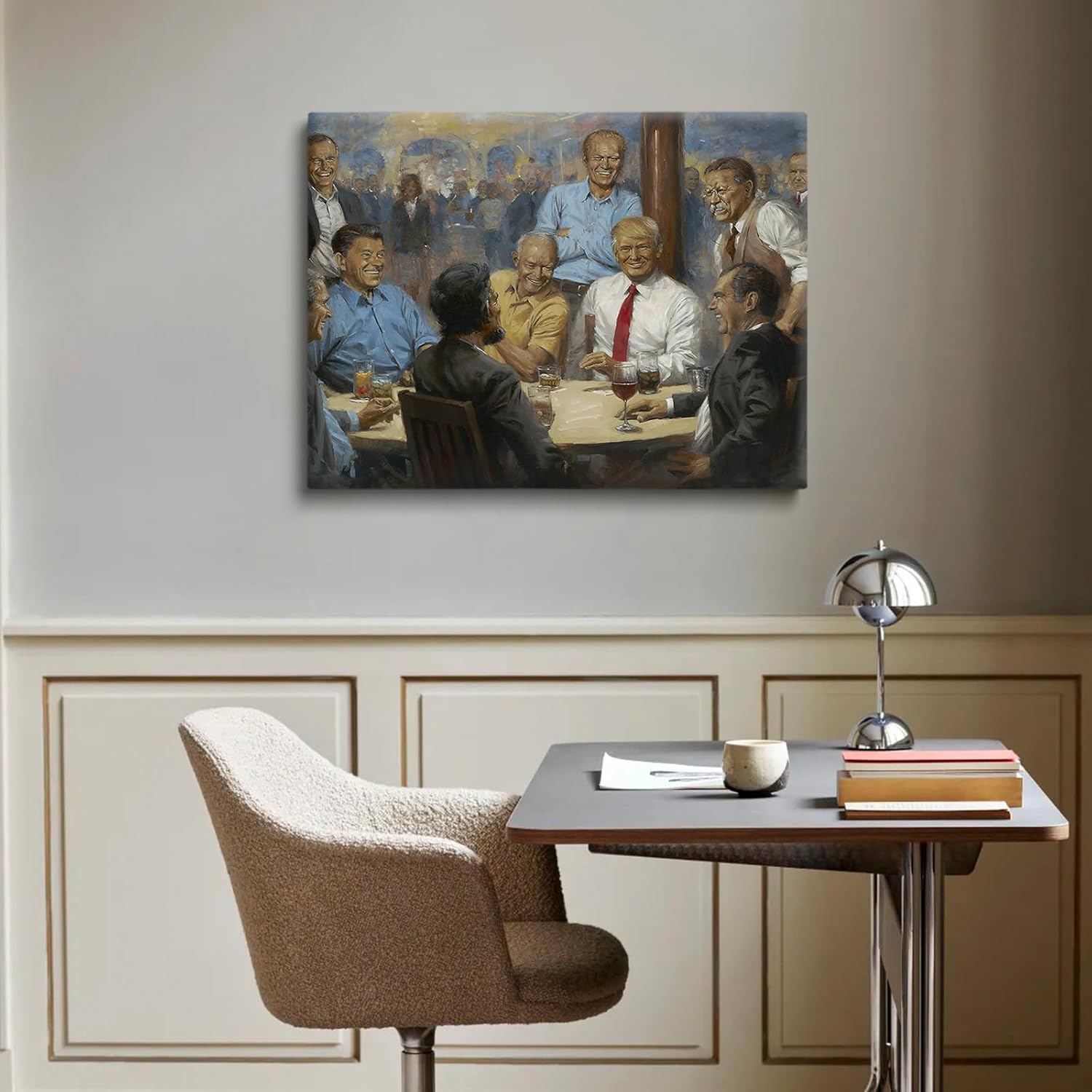 TYPTEK Donald Trump Wall Art 47th President of the US Republican Presidents Gathering Pictures Print Patriotic Group Portrait Vintage Wall Decor Artwork for Office, or Living Room 16x20inch