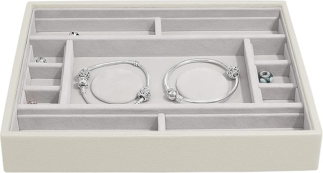 Stackers Oatmeal Classic Medium Jewellery Box 2 Padded Charm Layer