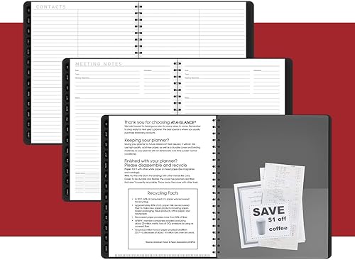 Miniatura 8 de Agenda académica semanal y mensual 2021-2022, AT-A-GLANCE, 8-14 x 11 pulgadas, grande, para profesor, estudiante, contemporánea, grafito (70957X45)