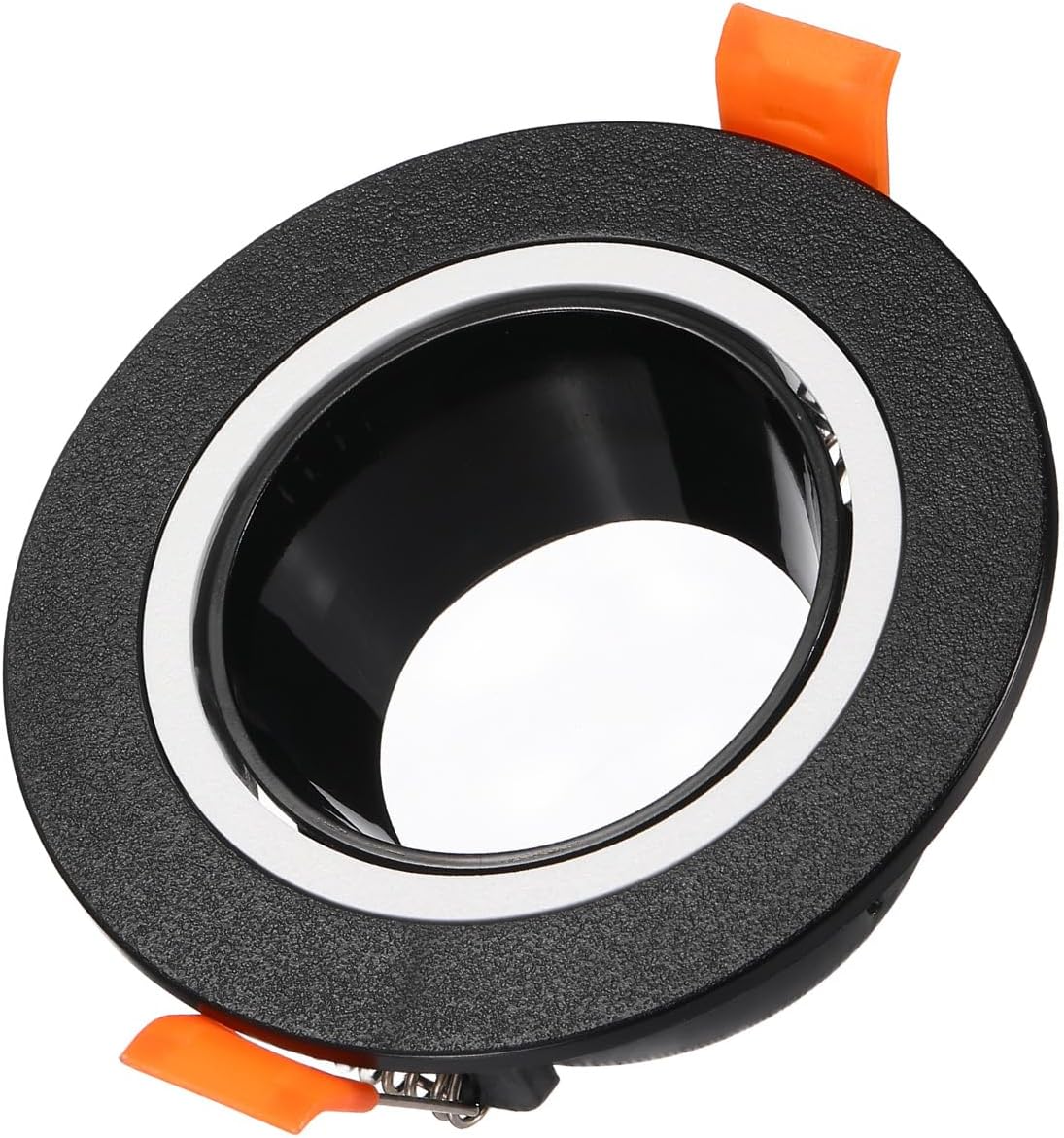 MR16 GU10 Recessed Light Trim 2.6" Aperture with Spring Clip 2 Pcs | LED Downlight Fixture Housing Spotlights Mounting Frame for Indoor Recessed Lighting, Solid White Outer Ring