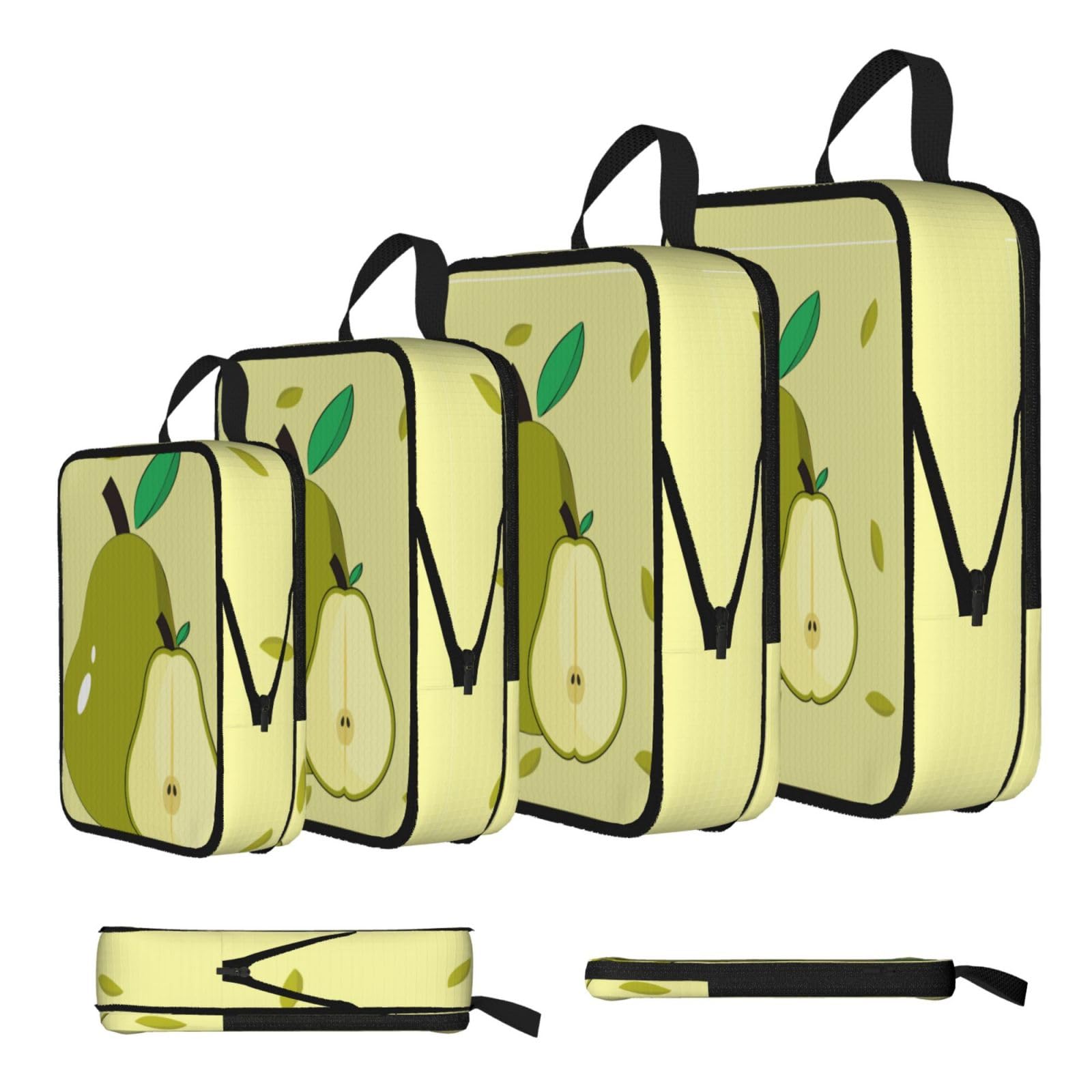 cartoon pear Compression Packing Cubes 4 Piece Set