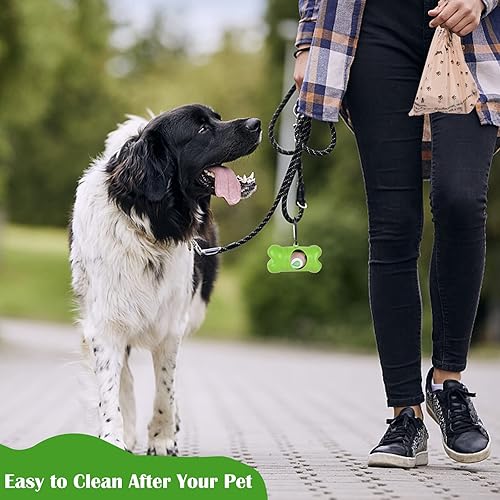 Miniatura 6 de Katoggy Bolsas para excrementos de perro, 8 rollos, 120 unidades, 9 x 13 pulgadas con dispensador, extra gruesas, a prueba de fugas, bolsas